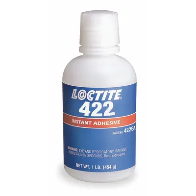 LOCTITE Instant Adhesive: 422, Plastics, 1 lb, Bottle, Clear, Thick Liquid - Instant Adhesives for Plastics