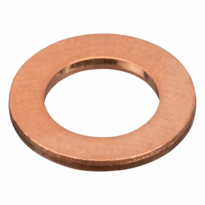 OEM Sealing Washer: M8 Screw Sz, Copper, Copper Seal, 8 mm Inside Dia, 14 mm Outside Dia - Single-Piece Sealing Washers