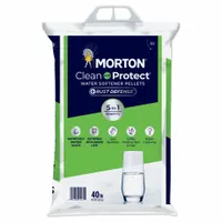 MORTON SALT Water Softener Salt: Clean and Protect, Pellets, 40 lb, Bag (MPN F124700000G)