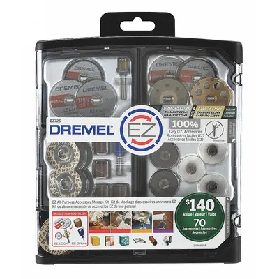 DREMEL General Purpose Attachment Set: Gen Purpose Attachment Set, 70 Pieces - Rotary Tool Bit & Attachment Sets