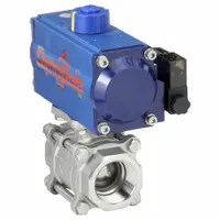 DYNAQUIP CONTROLS Pneumatically Actuated Two-Way Ball Valve: 1 1/2 in, Stainless Steel, FNPT x FNPT (MPN P3S27AJDA063A)