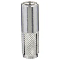Drop-in anchor for fastening fixtures, conduit, or equipment into solid concrete or masonry. 5/8 in diameter, 2 in overall length, coarse thread, plain finish. Supplied in a 5-pack
