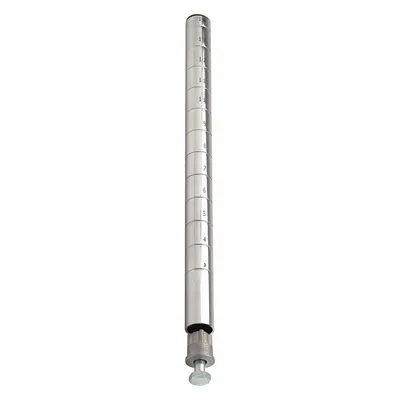 QUANTUM Shelving Post: 6 in x 1 in, Steel, Quick-Adjust, Silver - Wire Shelving Posts for Dry Use