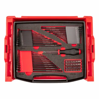 TEKTON Hand Tool Set: 78 Total Pcs, Drivers and Bits/Sockets and Accessories - Tool Sets with Tool Box