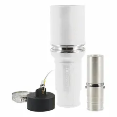 Female single pole inline plug from the 49 Series, rated 1000V AC and 1,135 A. White housing with crimp tube termination for high-current industrial power distribution and temporary power setups.