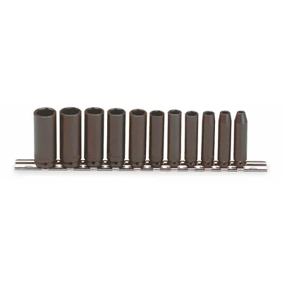 PROTO Impact Socket Set: 1/4 in Drive Size, Small Set (0-50 pieces) Set Size - Metric Impact Socket Sets