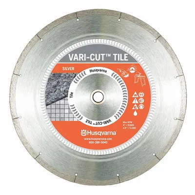 HUSQVARNA Diamond Saw Blade: Tile, 4 in Blade Dia., 5/8 in_7/8 in Arbor Size, Wet - Tile-Cutting Blades