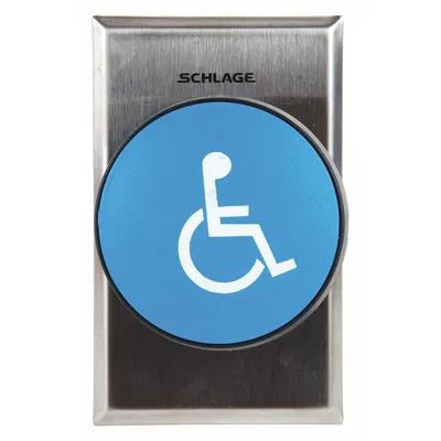 SCHLAGE ELECTRONICS Exit Push Button: 4 1/2 in Ht, 1 5/8 in Dp, 2 3/4 in Wd, ADA Compliant - Push-to-Exit Buttons