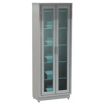 LAKESIDE Corrosion-Resistant Clearview Metal Medical Shelf Cabinet - Corrosion-Resistant Clearview Metal Medical Shelf Cabinets