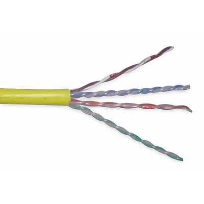 GENSPEED Category Cable: 1,000 ft Cable Lg, 23 AWG, Riser, Yellow, PVC, Std, 7133842 - Category 6 Cable