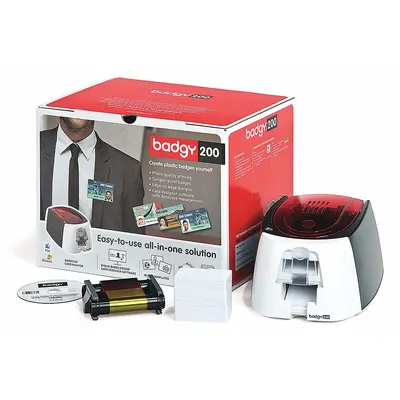 BADGY ID Card Printer: Single-Sided Printer, Supports CR80 Card Format - ID Card Printers