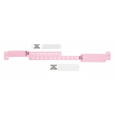 ID Wristband Set: No Legend, 9 3/8 in Overall Lg, 1 1/4 in Overall Wd, Vinyl - Security Wristbands