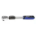 This reversible ratchet features a chrome finish and a 5° minimum arc swing. With an overall length of 17 1/4 inches, it is suited for tightening and loosening fasteners in confined spaces during general maintenance and assembly tasks.