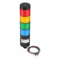 DAYTON Tower Light Assembly: 4 Tier, Amber/Blue/Green/Red, No Sounder Tier, 9 13/16 in Overall Ht