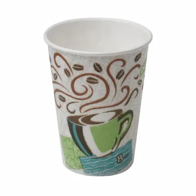 DIXIE Disposable Hot/Cold Cup: 8 oz Capacity, White, Paper, Individually Wrapped - Bio-Based Hot Cups