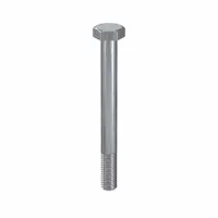 Metric hex head cap screw, M10 thread, 100 mm length, partially threaded. Made from Class 8.8 steel with zinc plating. Conforms to DIN 960 dimensional standards and ISO 898 material quality standards. Supplied in a 50-piece pack. Used for general fastening in machinery and structural assemblies