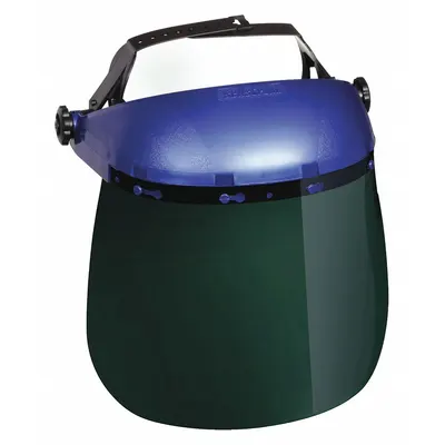 SELLSTROM Face Shield: Green, Uncoated, Reusable, 12 in Visor Wd, 8 in Visor Ht - Welding Single-Crown Faceshields