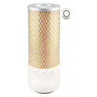 Round engine air filter with axial seal, 4 3/32 in outside diameter. Designed for engine air intake systems in Thermo King vehicles. Provides direct-fit replacement to filter incoming air