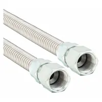 Gas Connector: 1/2 in Hose Inside Dia., 4 ft Hose Lg, 106,000 BTU Capacity, Silver, FNPT x FNPT (MPN 30-4242-48)
