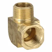 90° threaded high-pressure pipe fitting for changing flow direction in piping systems. Connects 3/4 in female NPT to 3/4 in male NPT threads. Maximum operating pressure of 1,000 psi