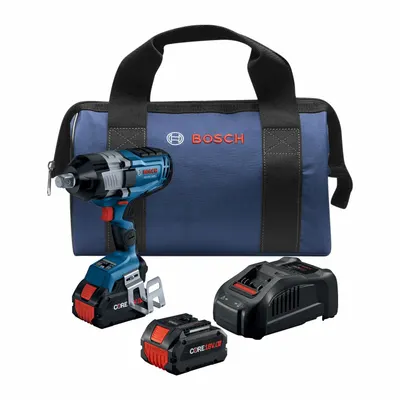 BOSCH Impact Wrench: 3/4 in Drive Size, 1,180 ft-lb Fastening Torque - Bosch Cordless Impact Wrenches