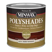 MINWAX Wood Stain: Wood Stain and Sealer, Interior, Oil, 0.5 pt Container Size, Wood, Satin, 1 Step (MPN 213804444)