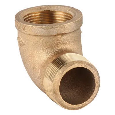 OEM APPROVED VENDOR 90° Elbow, 1 1/4 in x 1 1/4 in, Class 125, Brass with PTFE - Threaded Low-Pressure Pipe Fittings for Potable Water with Thread Sealant