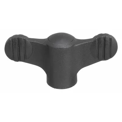 KIPP Hand Knob: Wing, Plastic w/ Steel Thread, M5 Thread, 10 mm Thread Lg - Wing Knobs with Threaded Hole