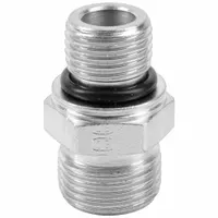 Flareless bite-type steel compression fitting from the Ermeto DIN series. Features M30 x 2 thread size and 420 bar maximum operating pressure. Used in high-pressure hydraulic systems for secure tube connections in industrial machinery and mobile equipment