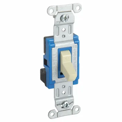 HUBBELL Wall Switch: Toggle Switch, Single Pole, Maintained, Ivory, 120/277V AC - Toggle Wall Switches