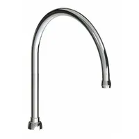 CHICAGO FAUCETS Spout: Spout, Gooseneck, Std Spout, Brass, Polished Chrome, Laminar, UNEF (MPN GN10ARGDJKABCP)