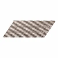 Plain 15-gauge collated trim nails, 1-1/2 inches long, with a D-head and chisel point. Supplied in a 4000-count pack. Suitable for trim, finishing, and brad nailing applications such as attaching molding and baseboards