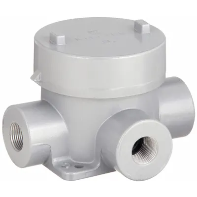 HUBBELL KILLARK Conduit Outlet Body: Aluminum, GE, 1 1/4 in Trade Size, T Body - T Round Body - Tee Type
