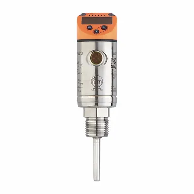 IFM Temperature Sensor: 1/2 in NPT, -58°F to 302°F, 1.35 in Probe, Pt1000 RTD - Industrial Temperature Transmitters with Display & IO-Link