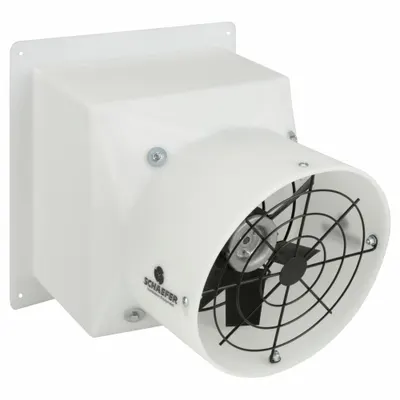 SCHAEFER Agricultural Exhaust Fan: Direct Drive, 12 in Blade, 1/3 hp, Totally Enclosed Air Over - Direct-Drive Cylinder Exhaust Fans
