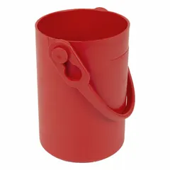 Single-compartment bottle carrier made of red thermoplastic for transporting and storing 1.5 L bottles. Suitable for laboratory and industrial use, providing secure handling of reagent or sample containers.