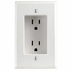 This duplex general-purpose receptacle is rated 125V AC, 15A with a NEMA 5-15 configuration and 2-pole/3-wire grounding. The white finish suits standard wall-box installations in residential and commercial buildings for powering typical 125V devices.