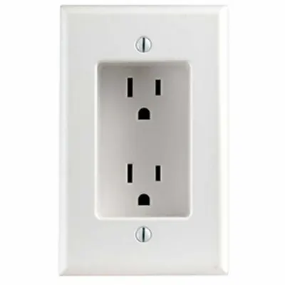 LEVITON 689-W Duplex Receptacle, 5-15, White, 125V AC, 15A, 2-Pole/3-Wire - General Purpose Receptacles