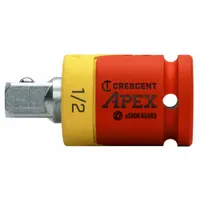 APEX Socket Isolator 1/2" x 2-1/2": 1/2 in Input Drive Size, Chrome, 1/2 in Output Drive Size (MPN CAEAD332)