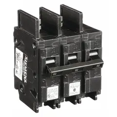 The SIEMENS BQ3B090 is a 90 A, 240V AC, 3-pole miniature circuit breaker from the BQ Series. It features a bolt-on connection for use in compatible panelboards, providing overcurrent protection for branch circuits in commercial and industrial electrical distribution systems.