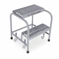 COTTERMAN Step Stool: 1.7 ft Overall Ht, 450 lb Load Cap, 2 Steps, Stainless Steel, Wt-Actuated (MPN 1002N1818A3E10B3SSP1)