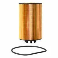 Cartridge oil filter for engine lubrication systems. Overall length 7 11/16 in, width 11 13/16 in. Compatible with Bell Equipment vehicles