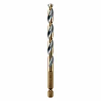 DEWALT Hex Shank Drill Bit: 19/64", 135° Split Point, Black & Gold HSS, Impact Rated (MPN DWA5019)