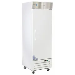 This controlled room temperature cabinet maintains a stable 20°C to 25°C environment for temperature-sensitive materials. It operates on 115 V and includes three adjustable shelves. The cabinet features a right hinge door, with overall dimensions of 25 in width and 29 3/4 in depth. Suitable for storage of reagents, samples, or products requiring controlled room temperature conditions in laboratory settings.