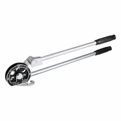 Lever-style bender for bending annealed copper and aluminum tubing up to 5/8 in outside diameter. Features calibrated angle markings from 0 to 180° for accurate bends. Commonly used in HVAC, refrigeration, and plumbing applications.