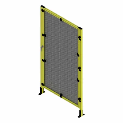 FAZTEK T-Slot Framing System Door: Stand-Alone, Yellow, Right Swing - Wire Mesh Standalone Door Kits