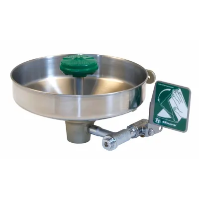HAWS Plumbed Eyewash: Std, Wall Mnt, Eyes and Face Coverage, Uncovered - Wall-Mount Eyewash Stations