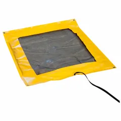 Gray drip pillow for absorbing oils. Each pad absorbs up to 3 gal; pack of 5 pads absorbs 15 gal total. Used to contain leaks and drips around machinery, pumps, and hydraulic systems.