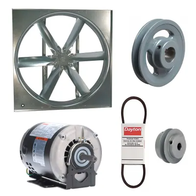 Dayton Belt-Drive Panel Supply Fan with Drive Package - Belt-Drive Panel Supply Fans with Drive Package