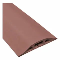 This flexible rubber cable floor cover from ELECTRIDUCT is designed to manage and protect cables in high-traffic areas. It features a single channel, measures 5 feet in length, 3-1/4 inches in overall width, and 3/4 inch in overall height. The brown rubber construction provides slip resistance and durability for use in industrial, commercial, and event environments.